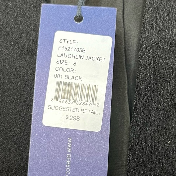 NWT Rebecca Minkoff Laughlin Crepe Blazer Classic Jacket in Black Career Office - Picture 7 of 7